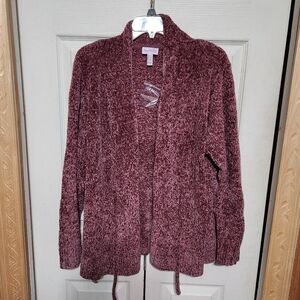 Nwot Any Body Burgundy Open-Front Cardigan